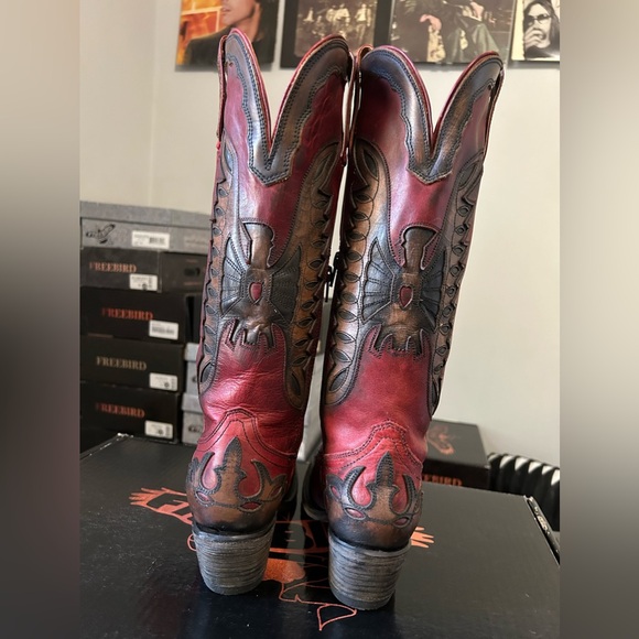 NWB CUSTOM FREEBIRD RED WILLIE WESTERN BOOT 6 - Picture 3 of 6